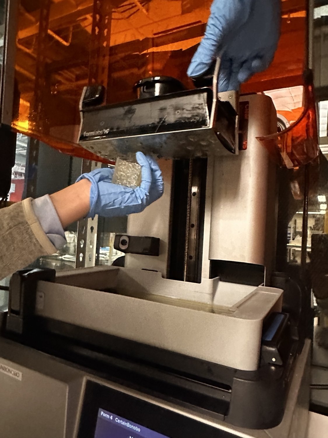 Removing the resin prints from the build plate