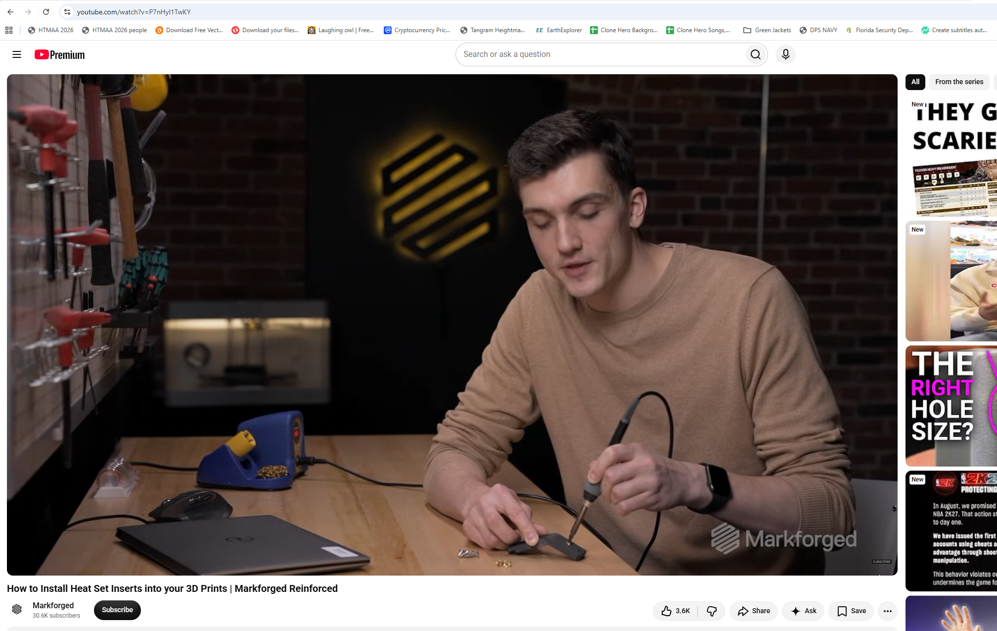 Markforged video on installing heat-set inserts