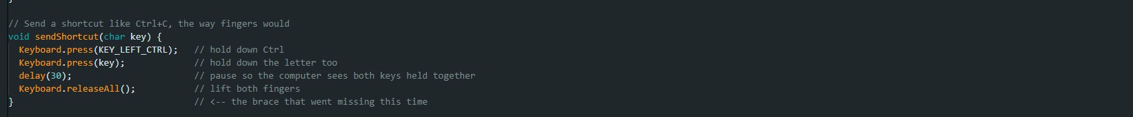 Code sending a Ctrl keyboard shortcut