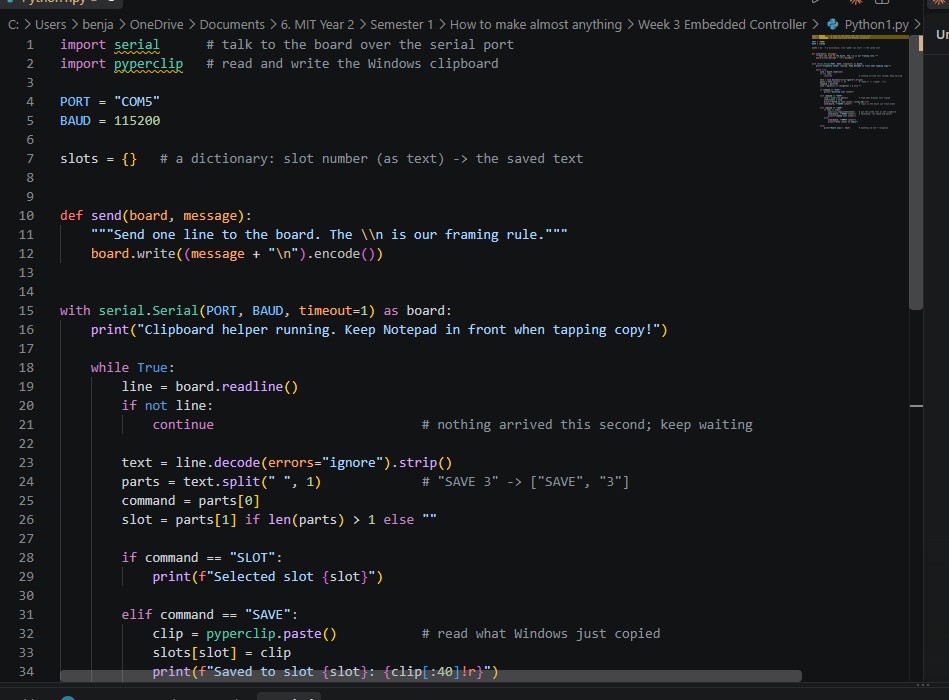 Python clipboard helper code