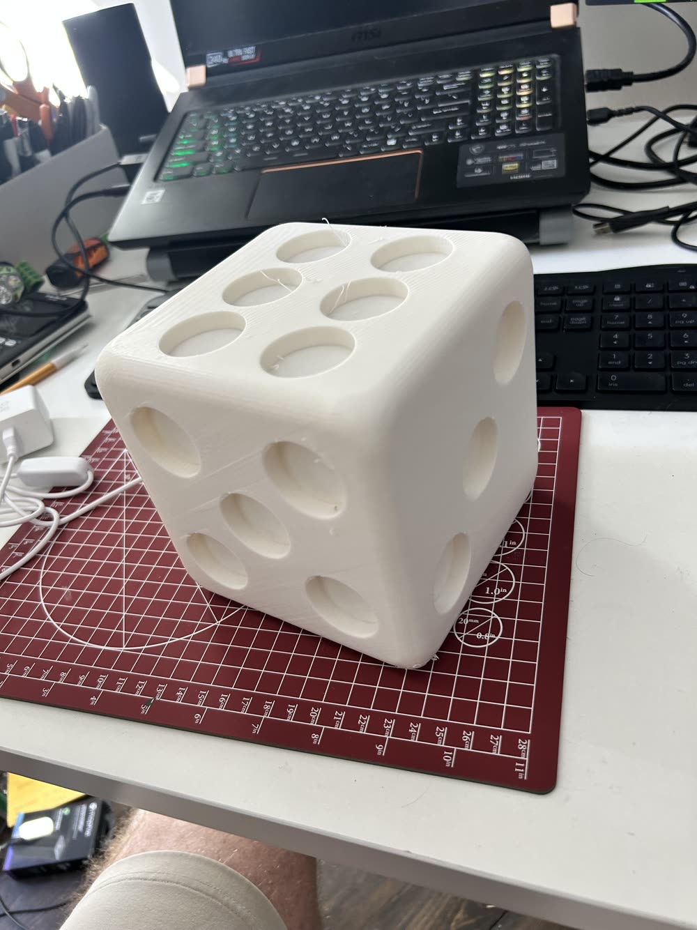 The unpainted printed dice