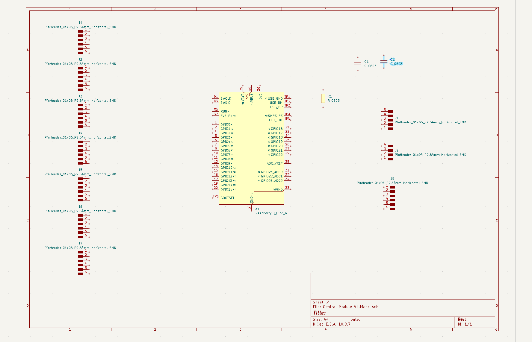 Unwired schematic with all parts placed
