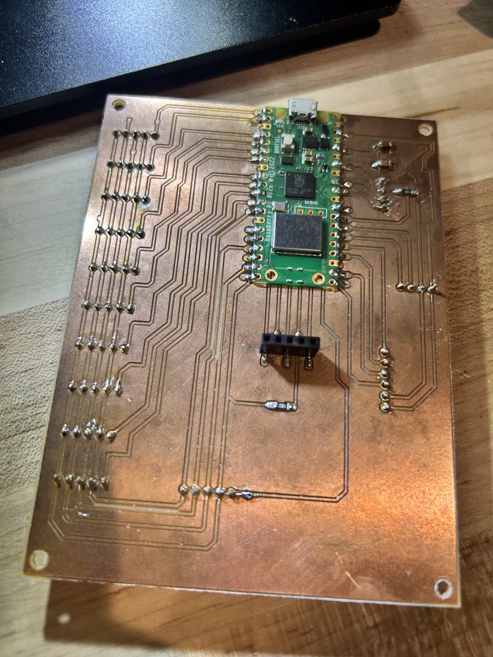 The fully soldered central board