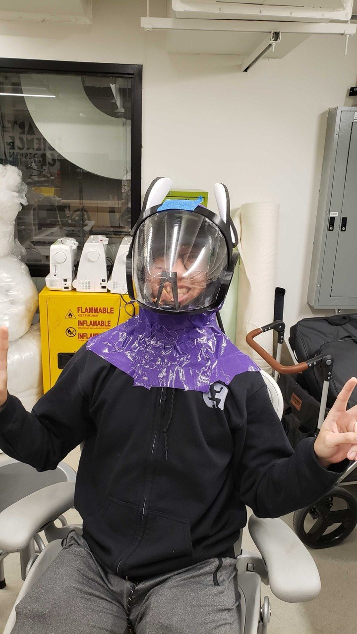 Wearing the bare head with duct tape