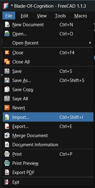 Importing the reference