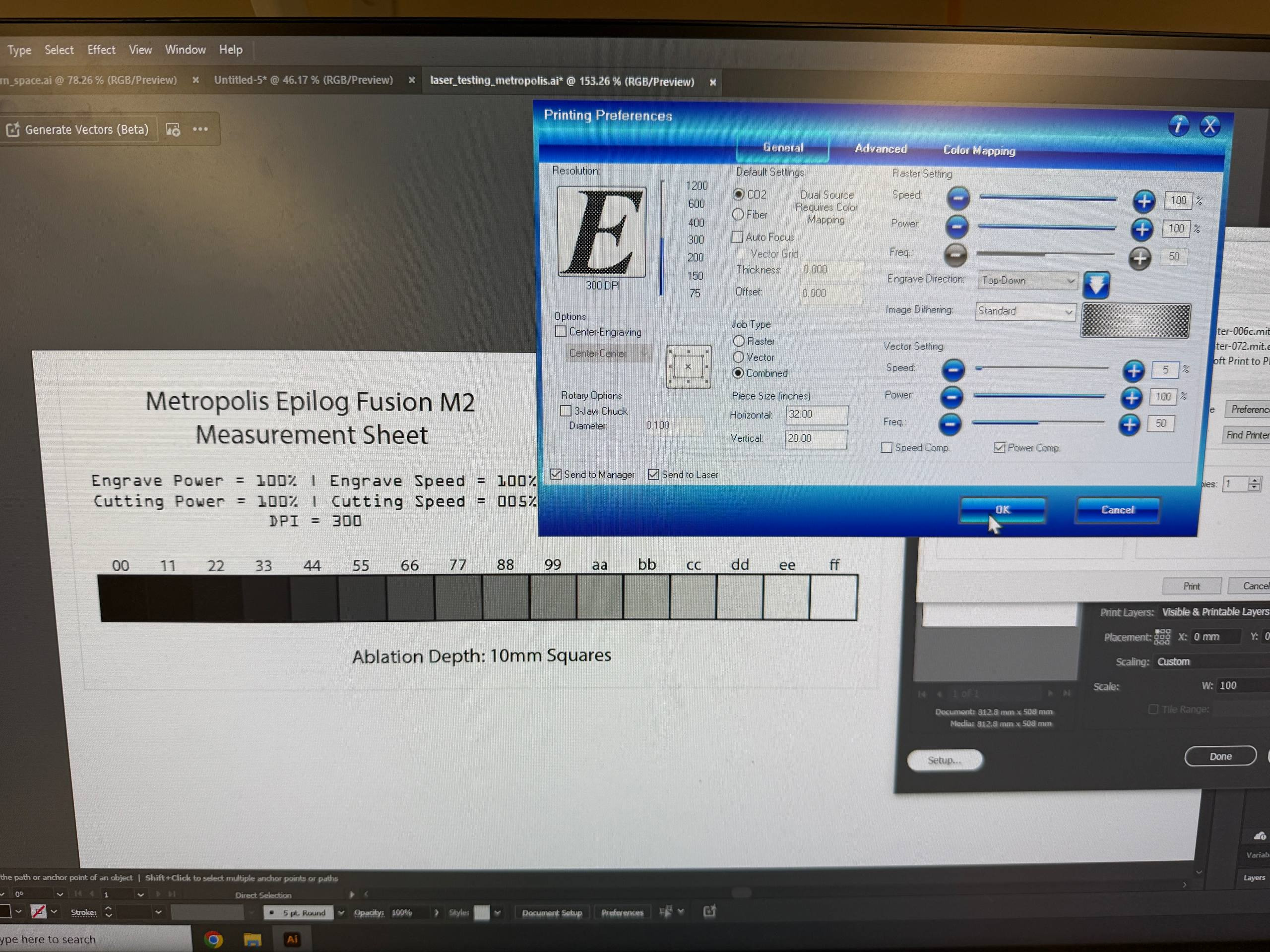 Calibration Cut Settings