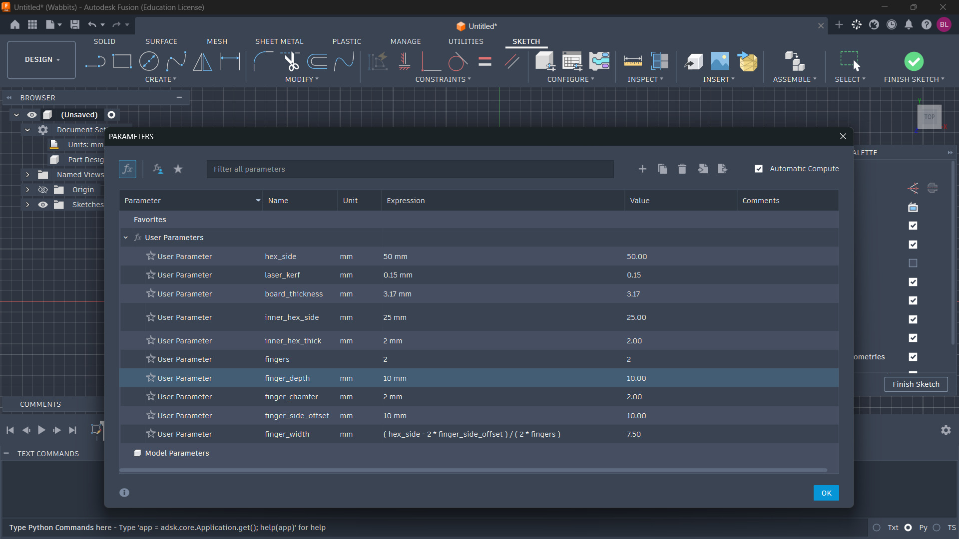 Initial Parameters
