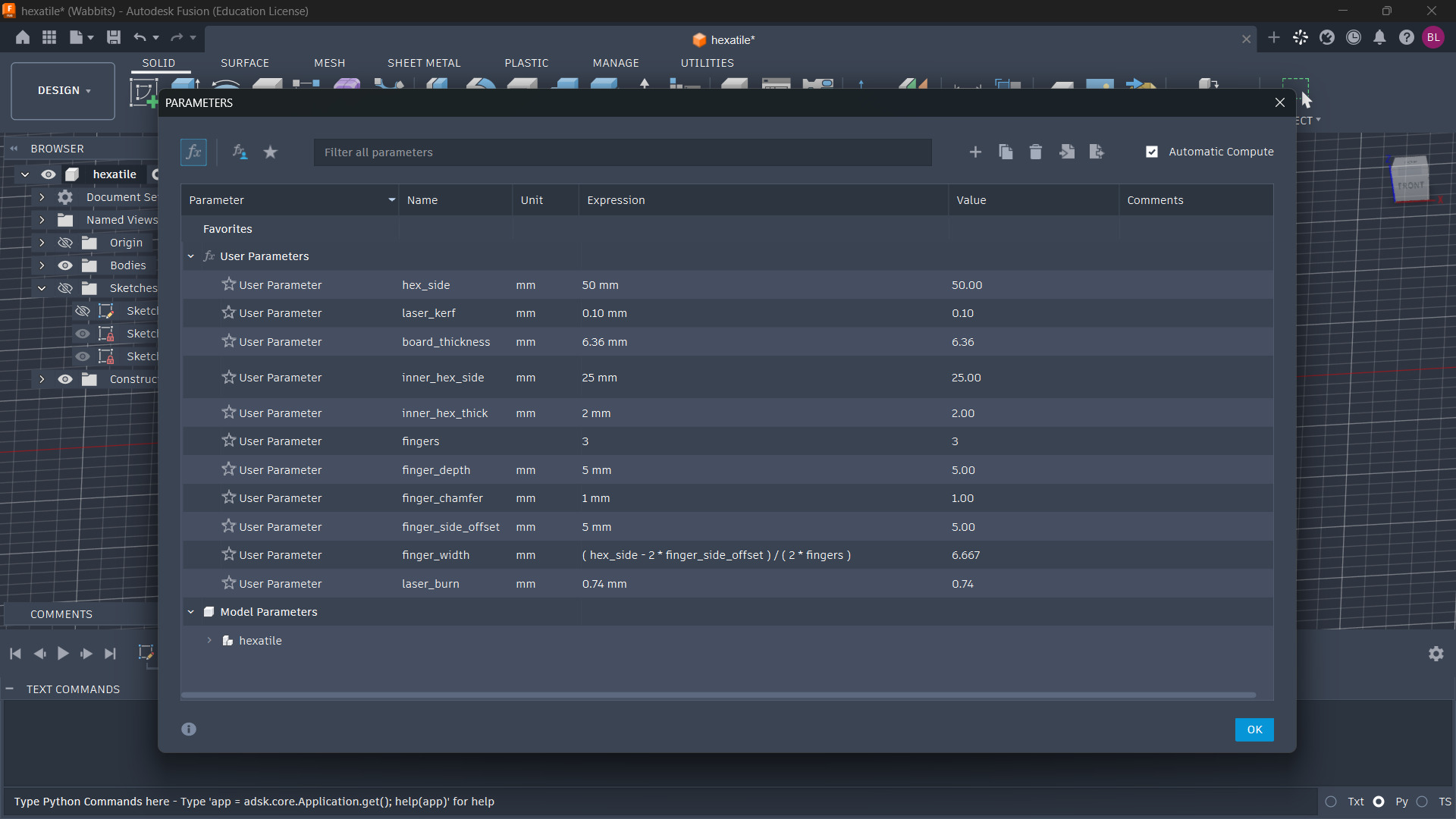 Modifying parameters again