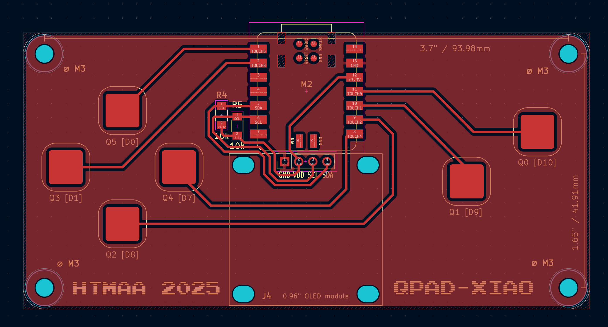 PCB traces of the QPAD (from QPAD repository)