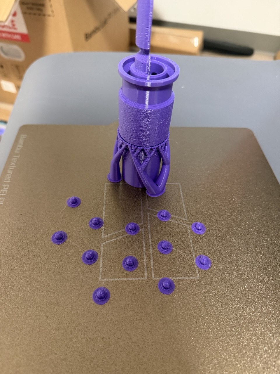 Printing some ball bearings alongside the ball and socket connector