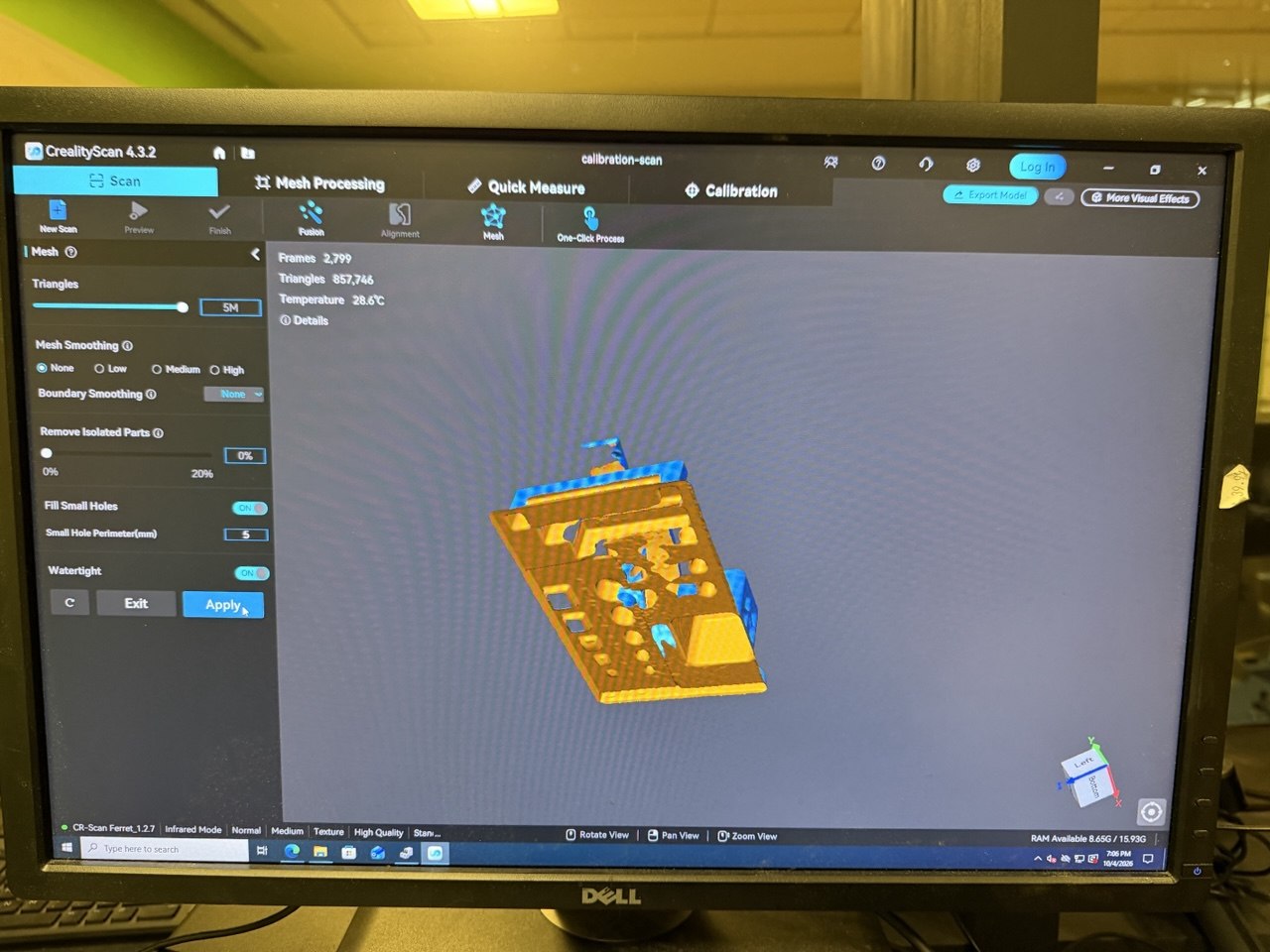 Model after fusing the point cloud