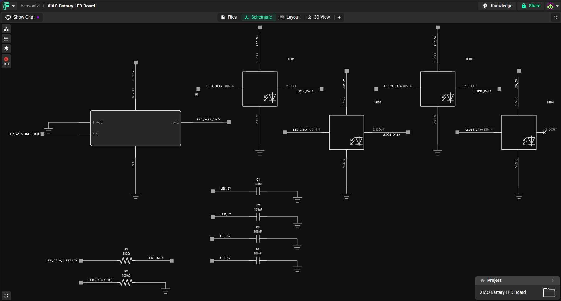 Final schematic. It doesn&rsquo;t even have the XIAO.