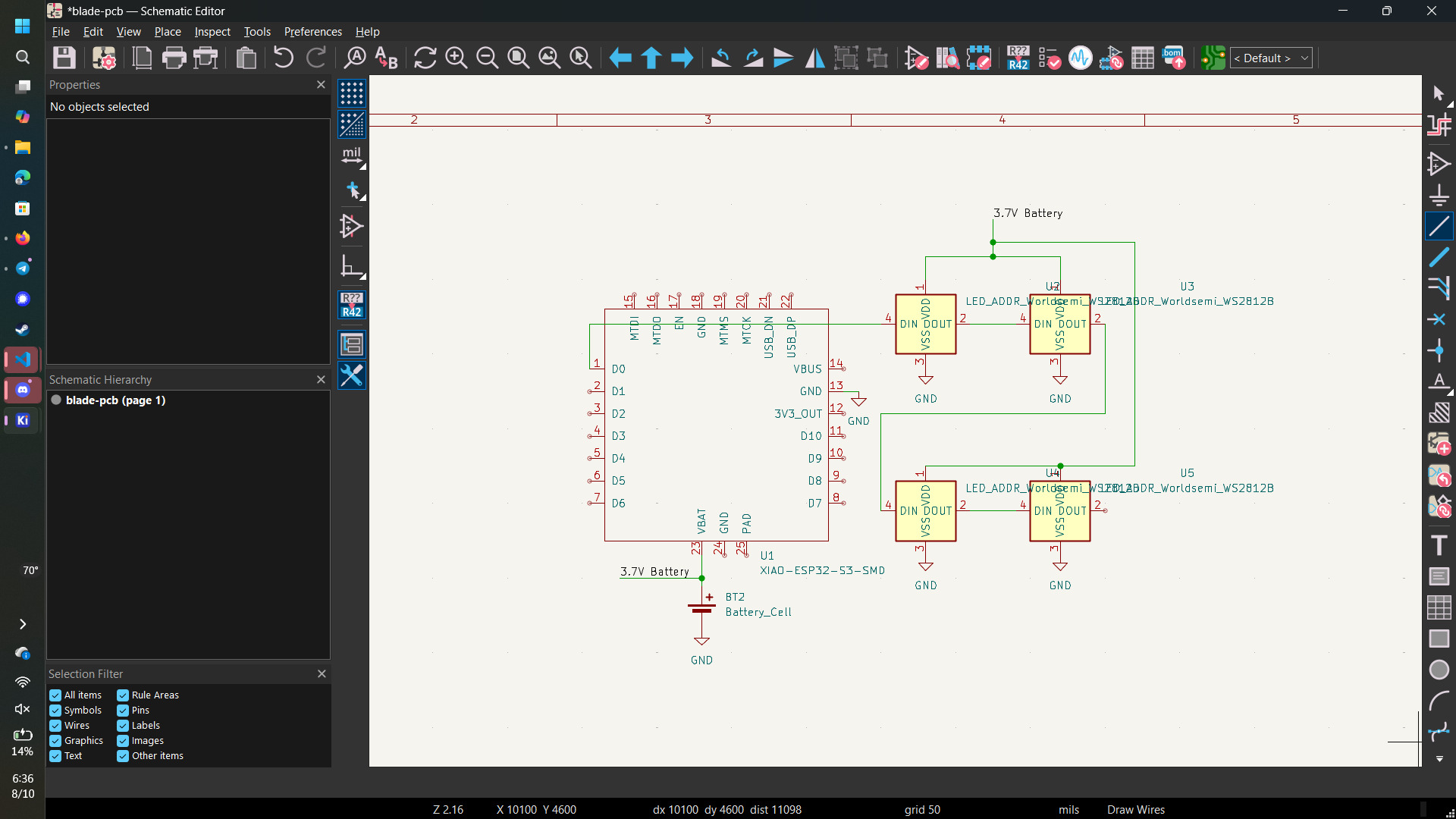 Final schematic with LEDs