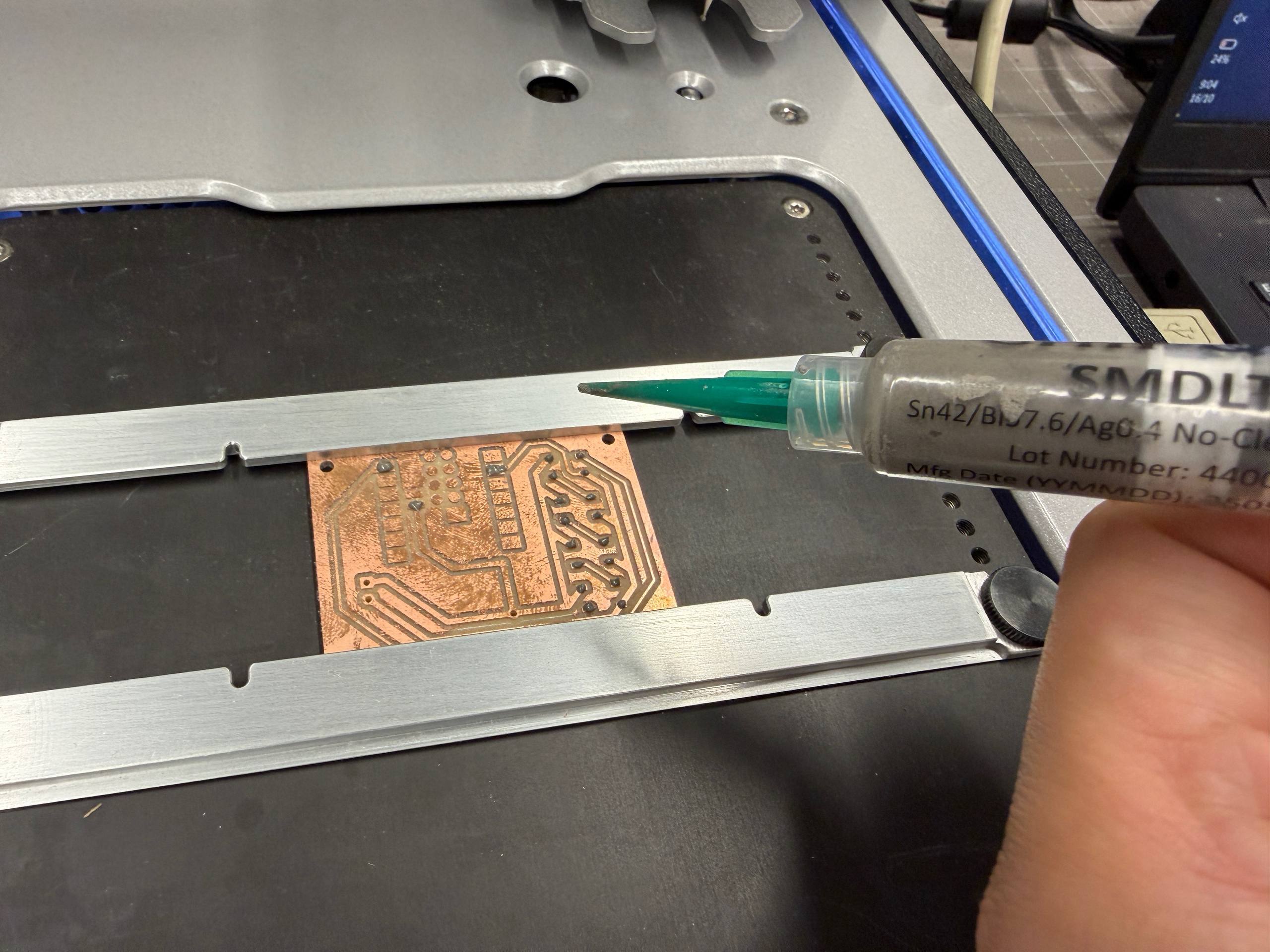 Manually placing solder paste on the PCB