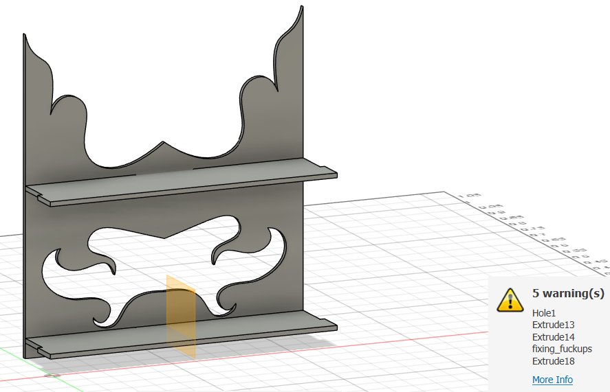 Shelf model scaled up to 0.8m