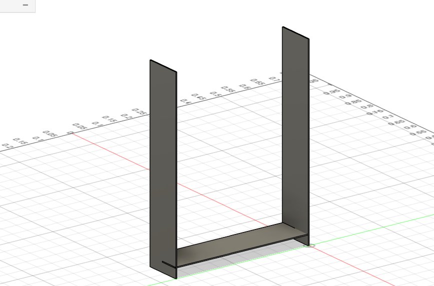 Fusion 360 model of the shelf skeleton