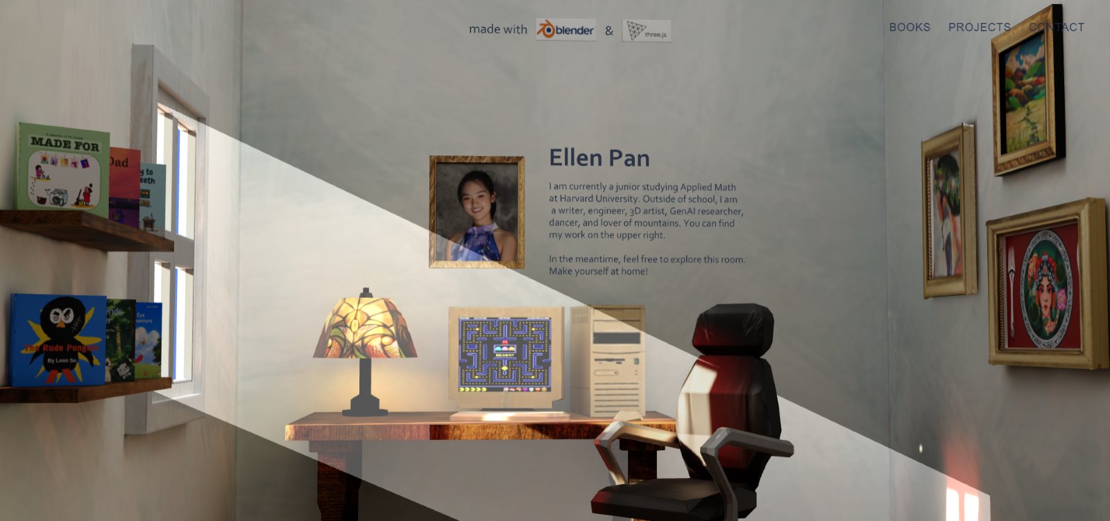 Personal website modeled after a home office