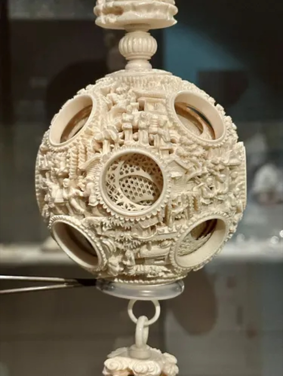 Ivory Chinese puzzle ball at the National Palace Museum