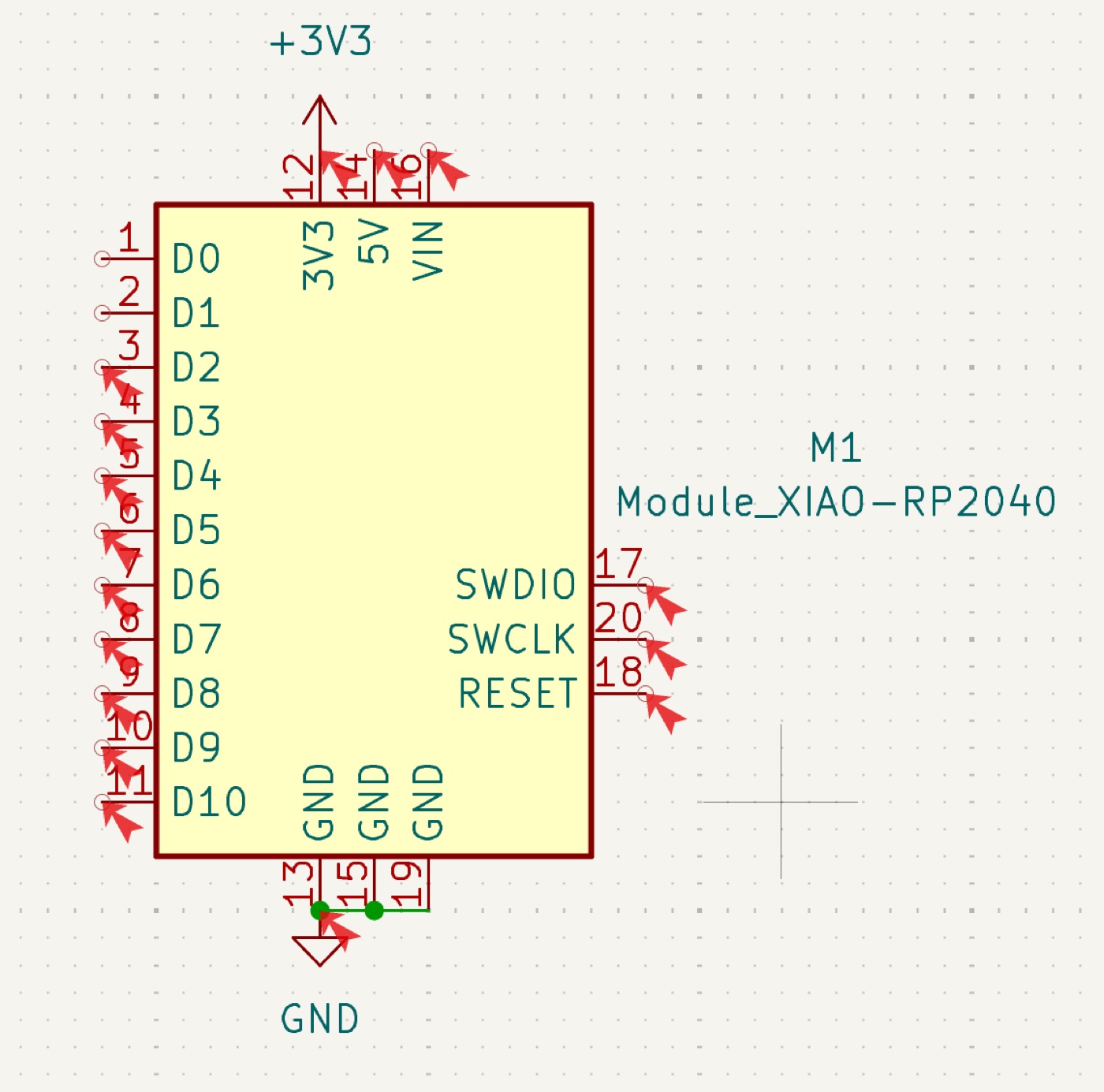 Schematic with power and ground symbols attached