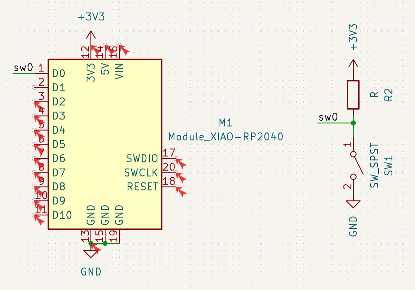 Switch circuit with sw0 labels in the schematic