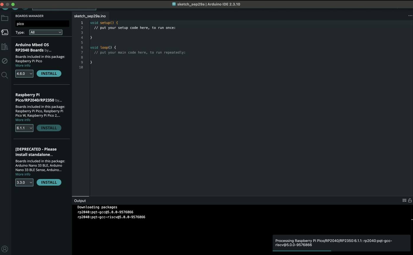 Installing the RP2040 board package in the Arduino IDE