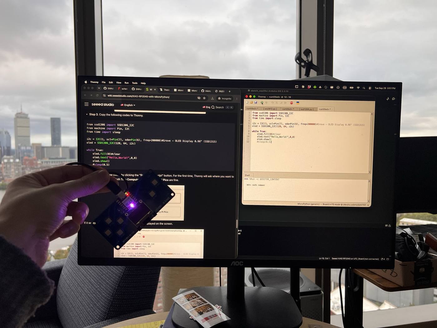 LED cycling through colors in a MicroPython example