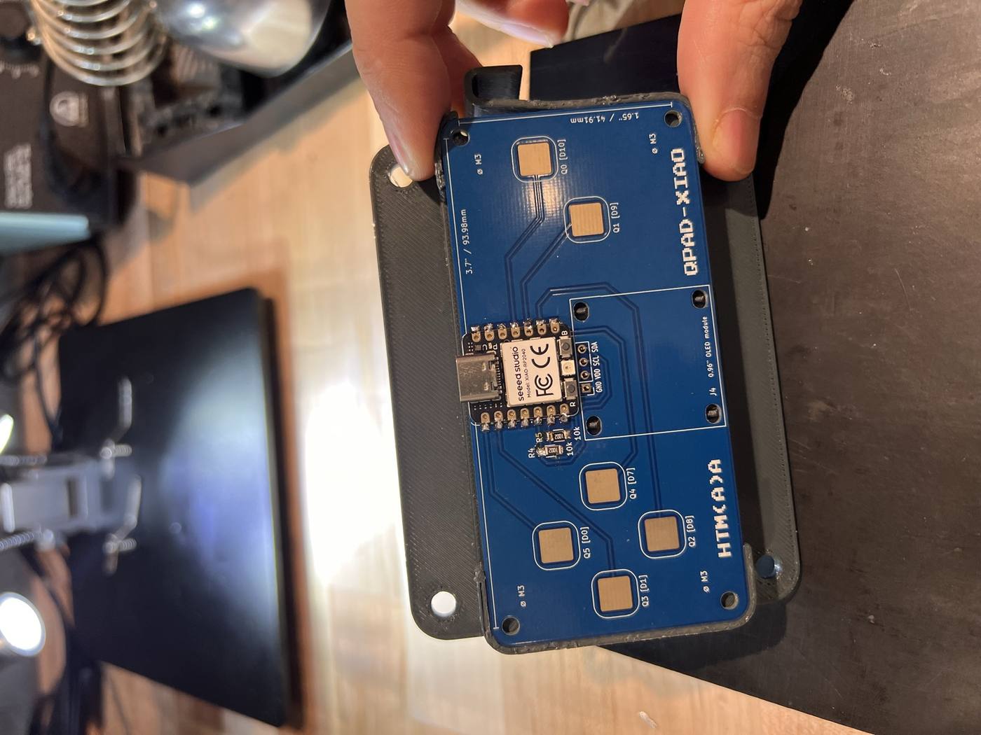 Xiao and resistors successfully soldered