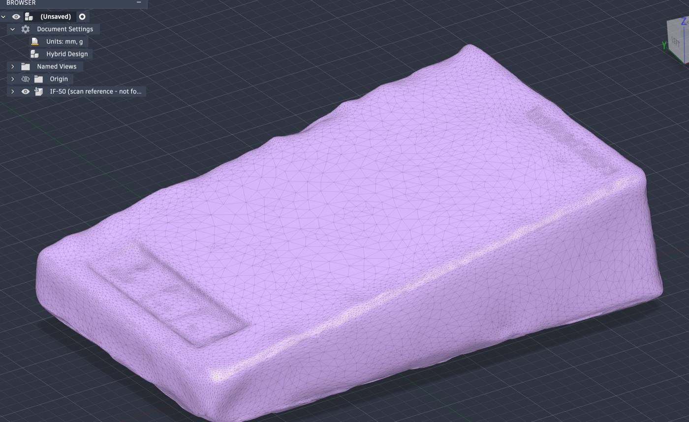 Imported the scan in Fusion as a 3D mesh