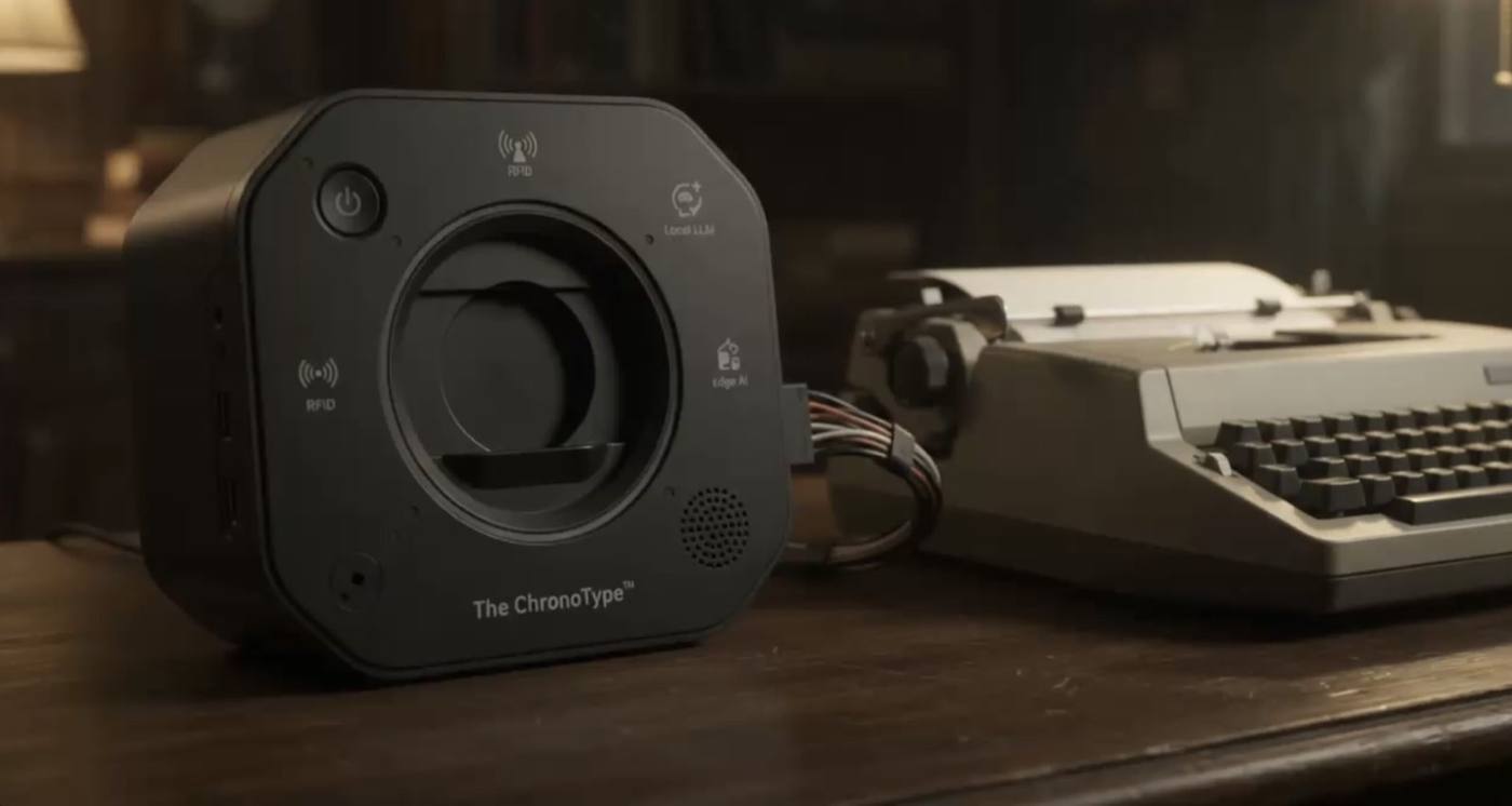 The ChronoType Google Veo concept render