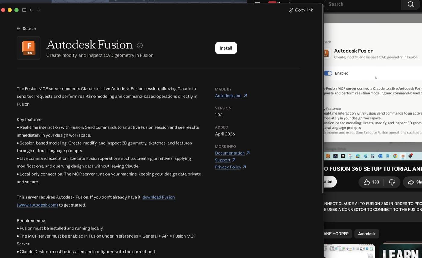 The Autodesk Fusion connector page before installing