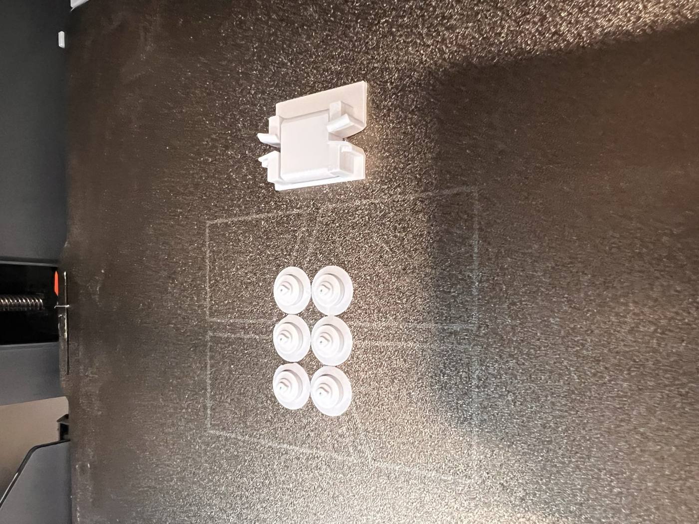 Finished test print still on the plate