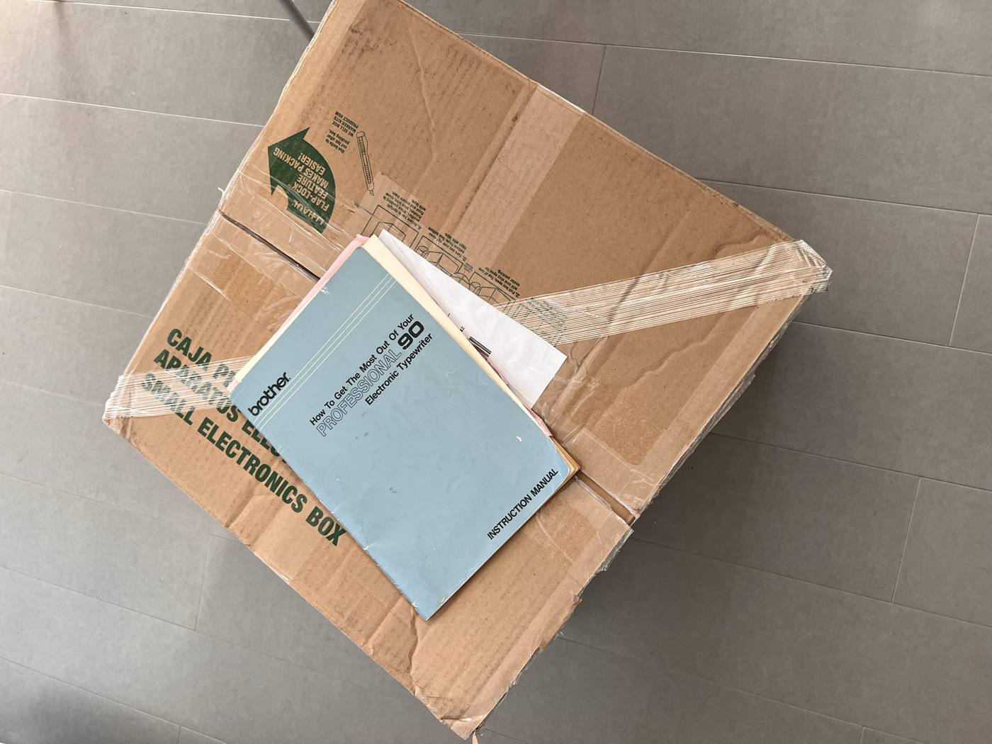 The typewriter came with all its original documentation