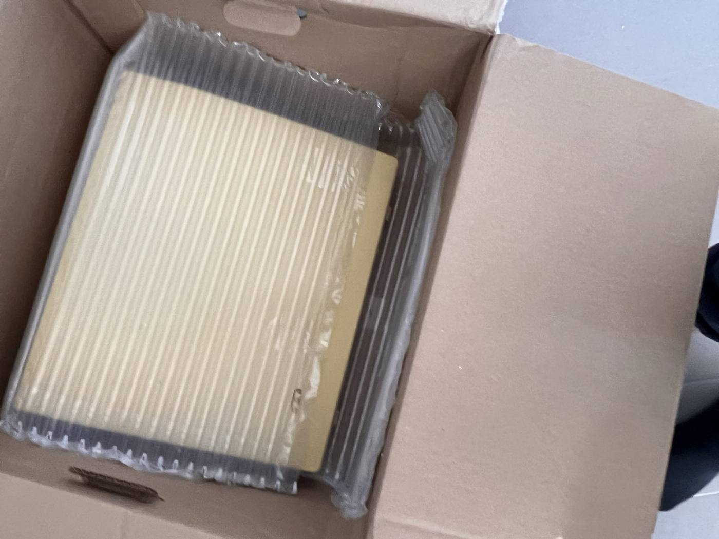The typewriter was wrapped in air-cushion packaging