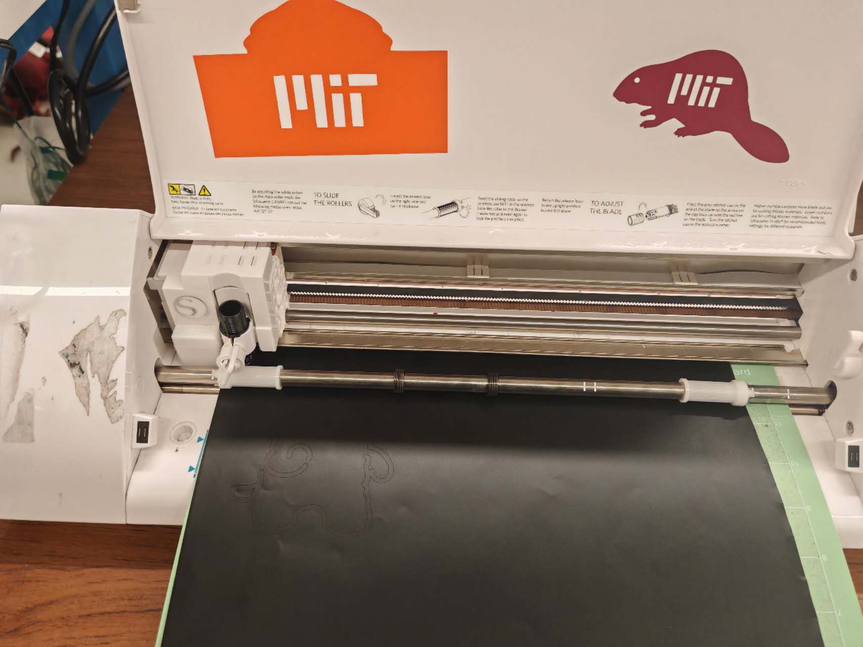 Vinyl cutting in progress