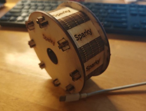 Completed Sparky wooden wheel