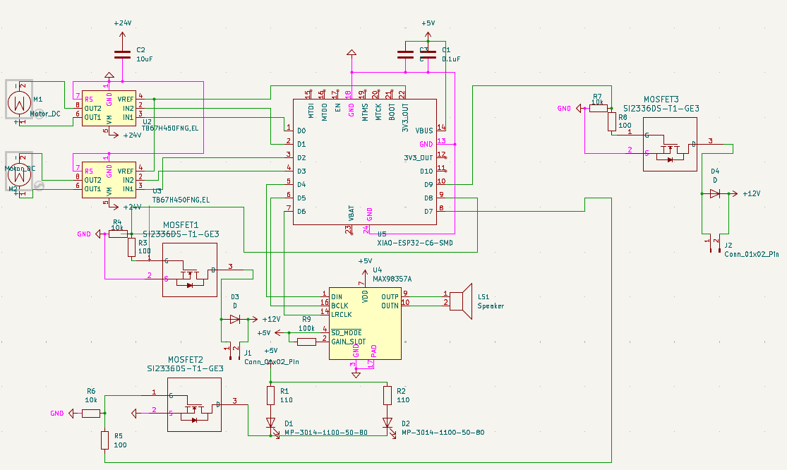PCB layout for the motor control circuit