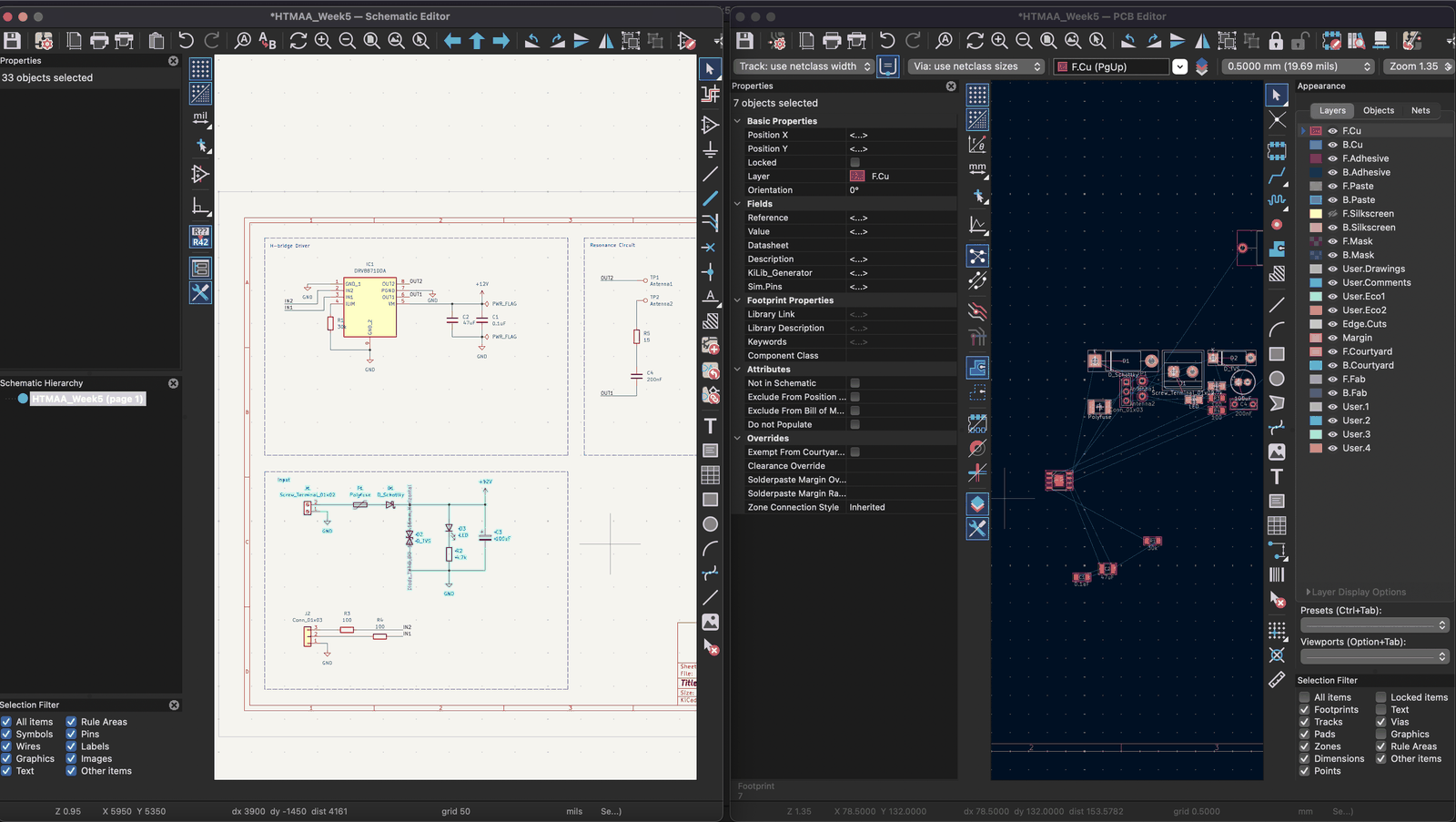 schematic selection in layout