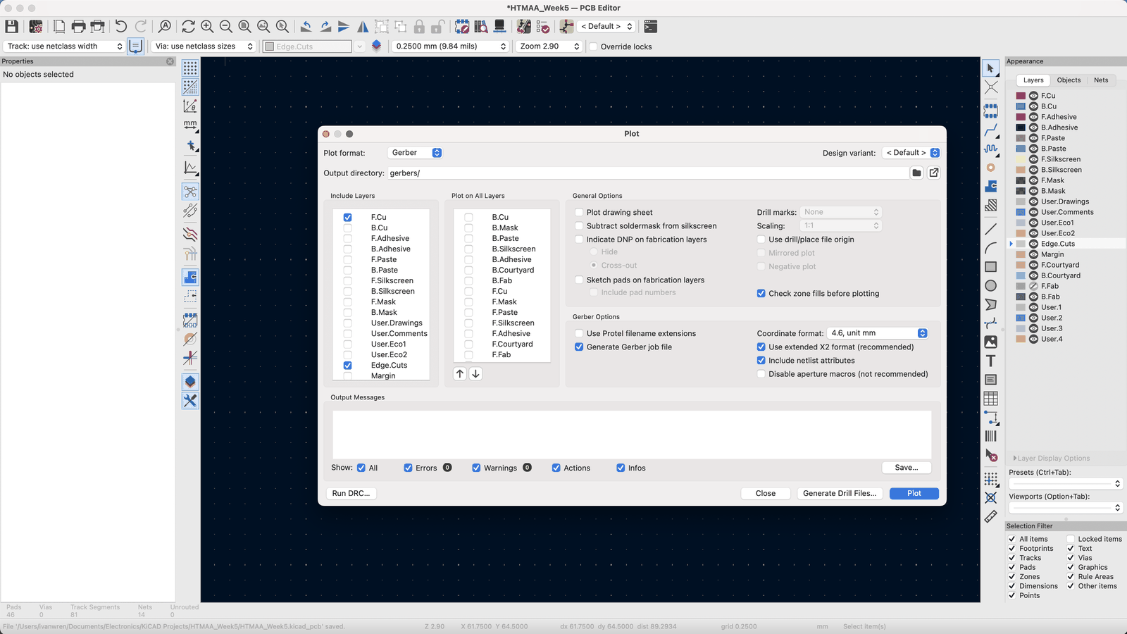 KiCAD fabrication outputs