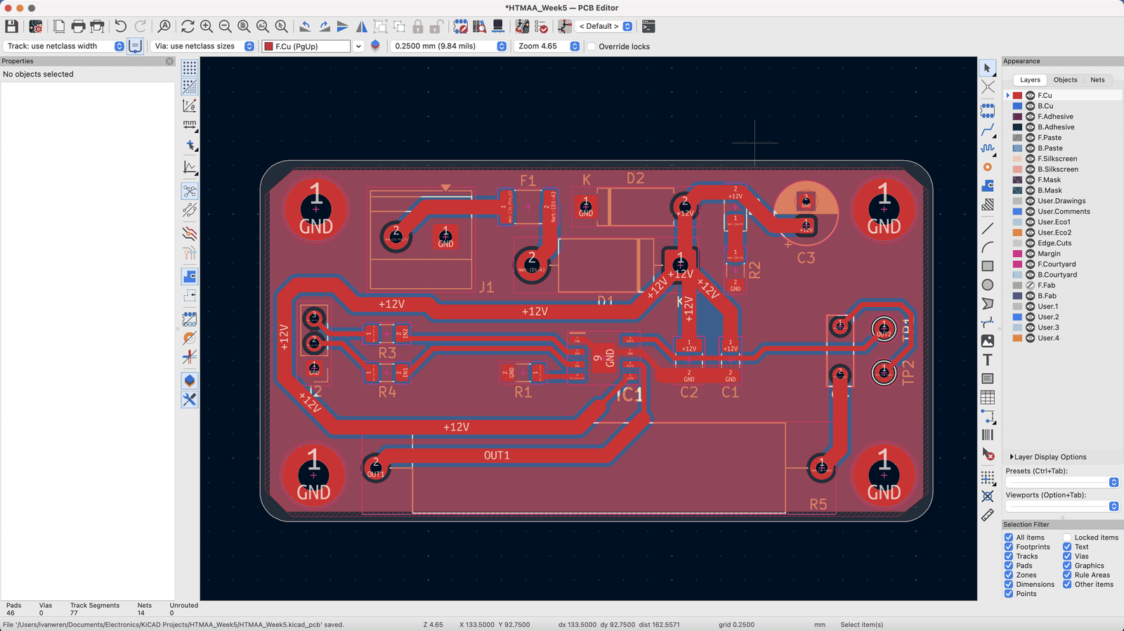 KiCAD layout