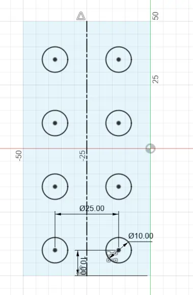 Parametric button sketch