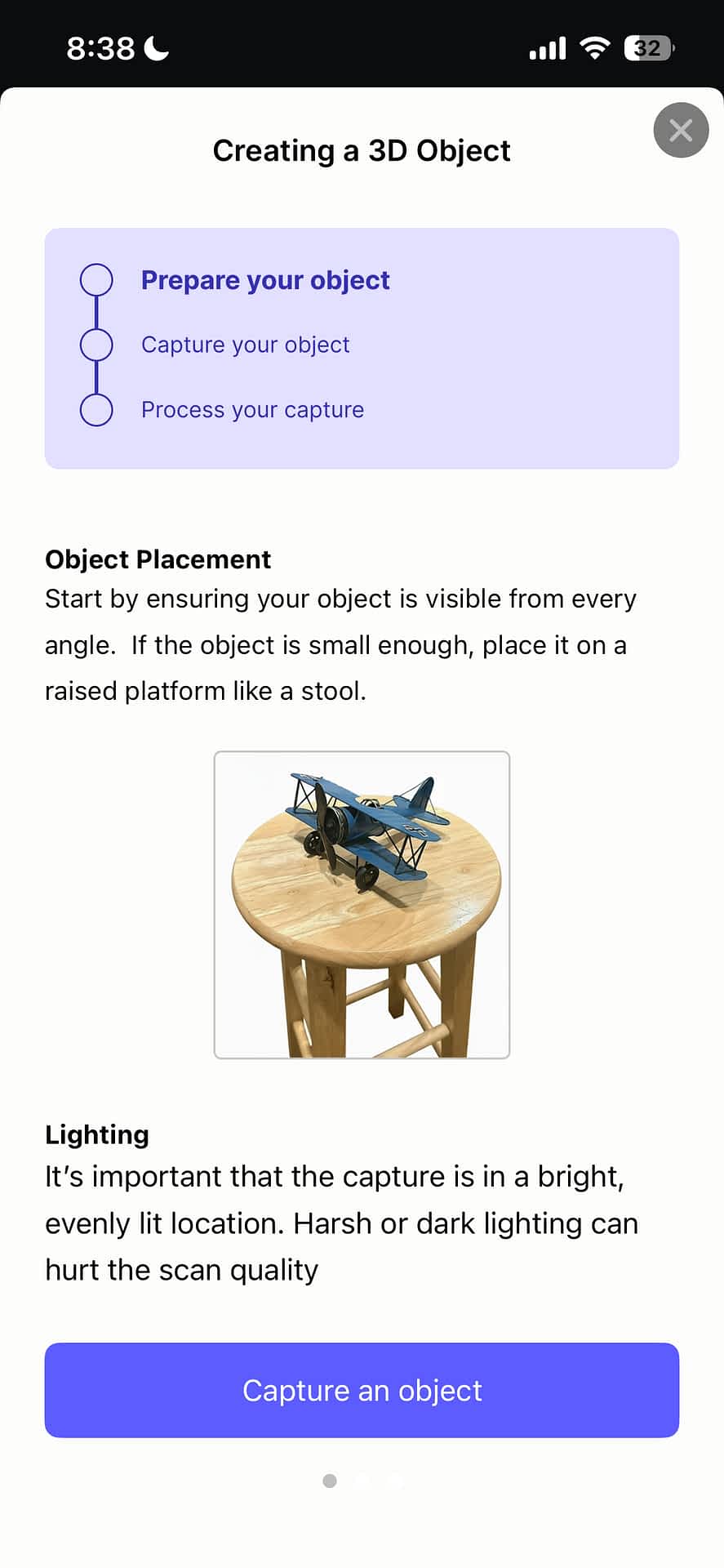 Polycam object scan