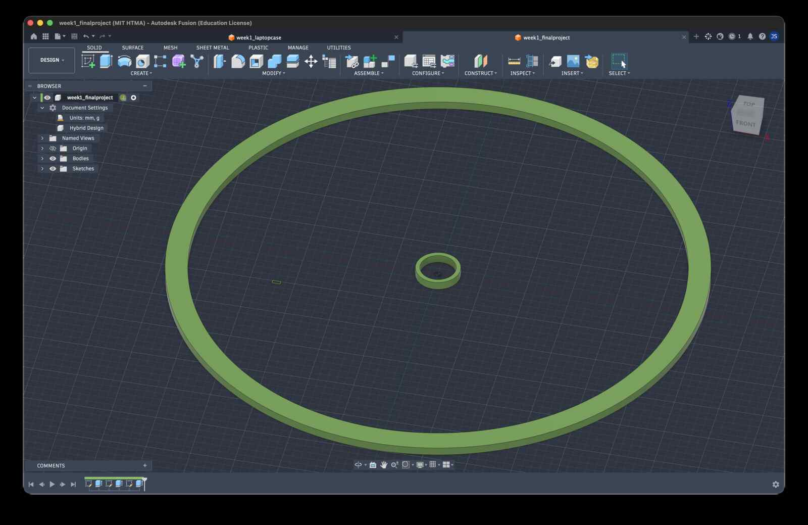 Initial CAD attempt for final project on 09/20/2026