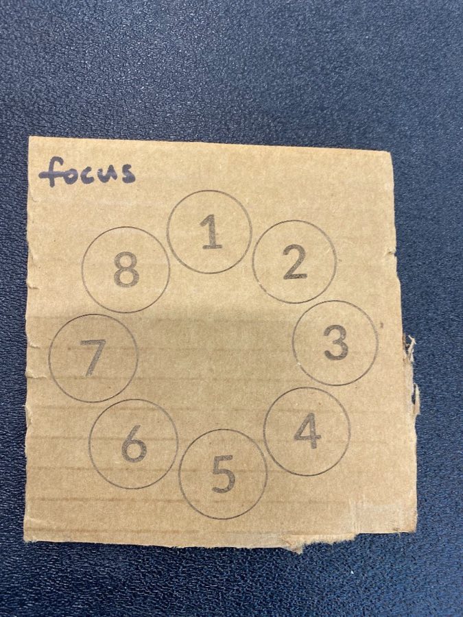 Laser focus test cut into cardboard