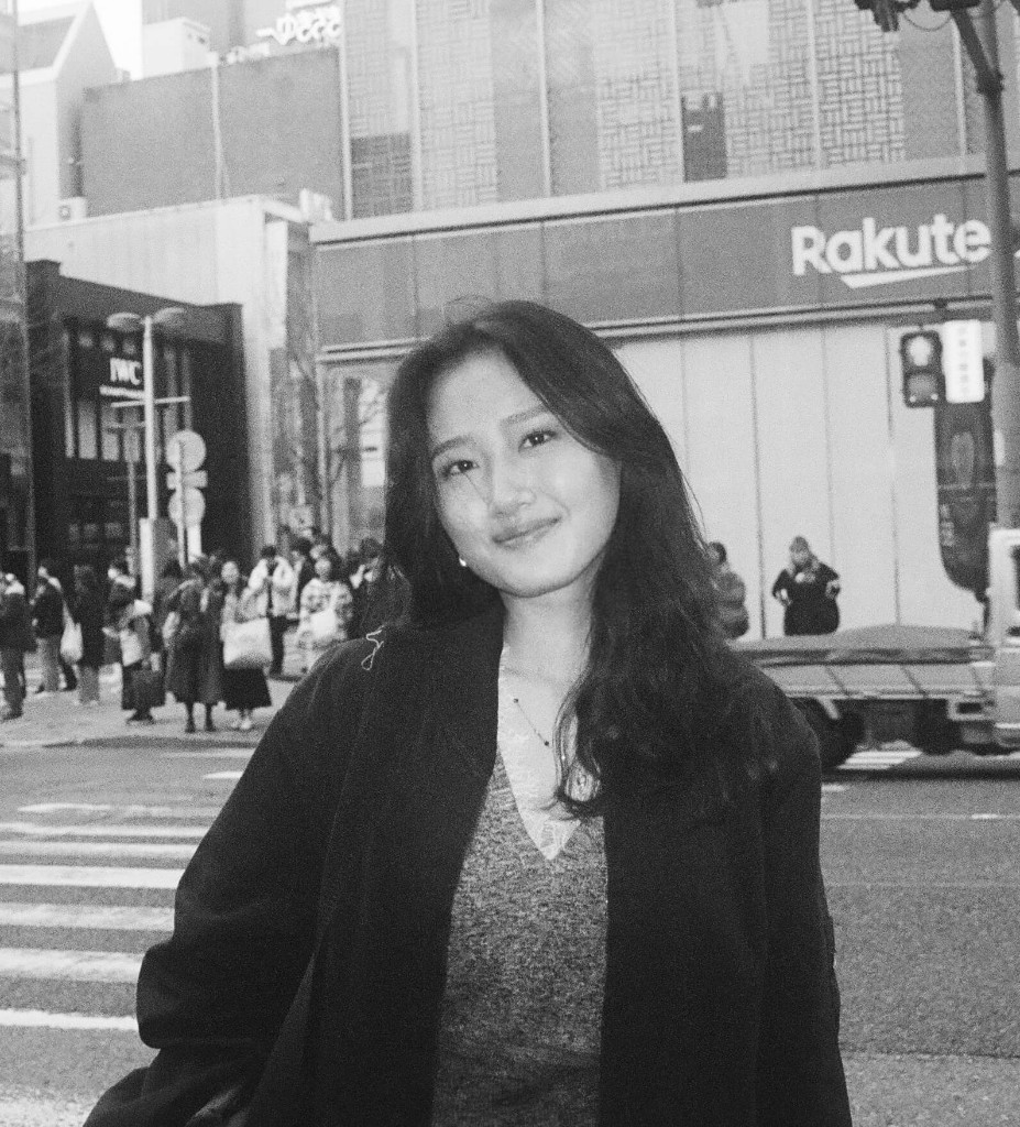 Joanne Hong at a city crosswalk