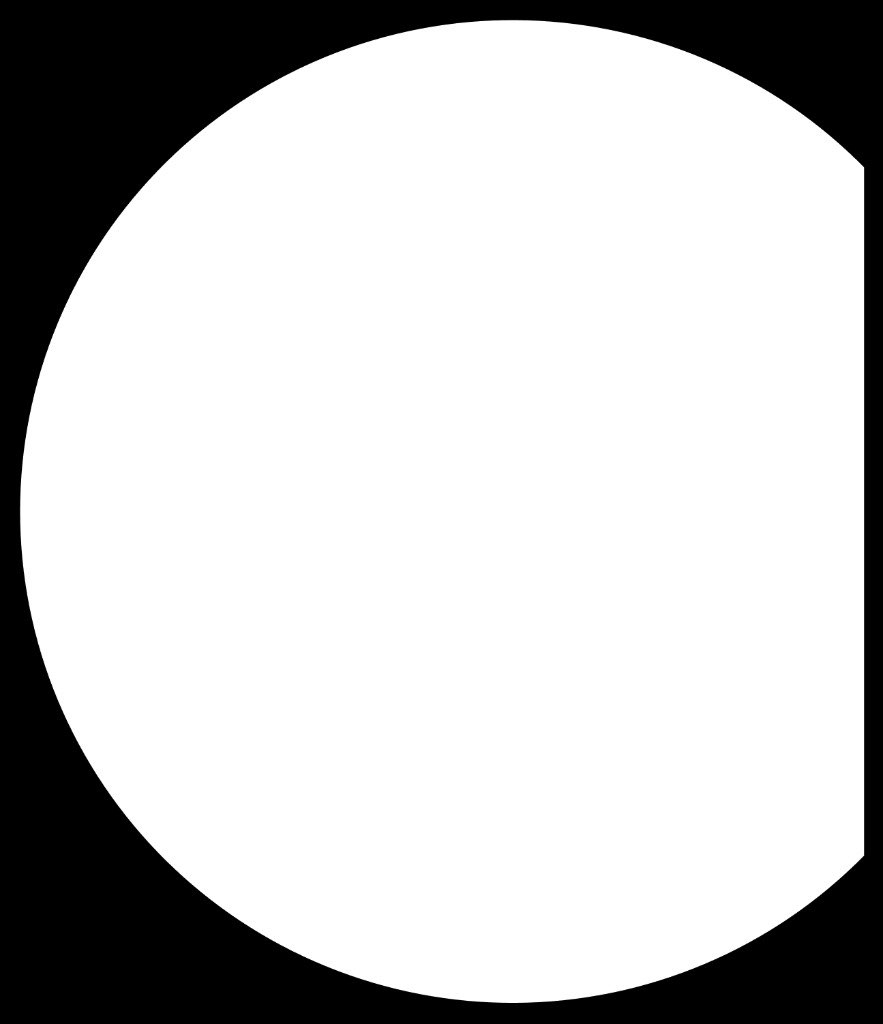 White circular board outline on a black background