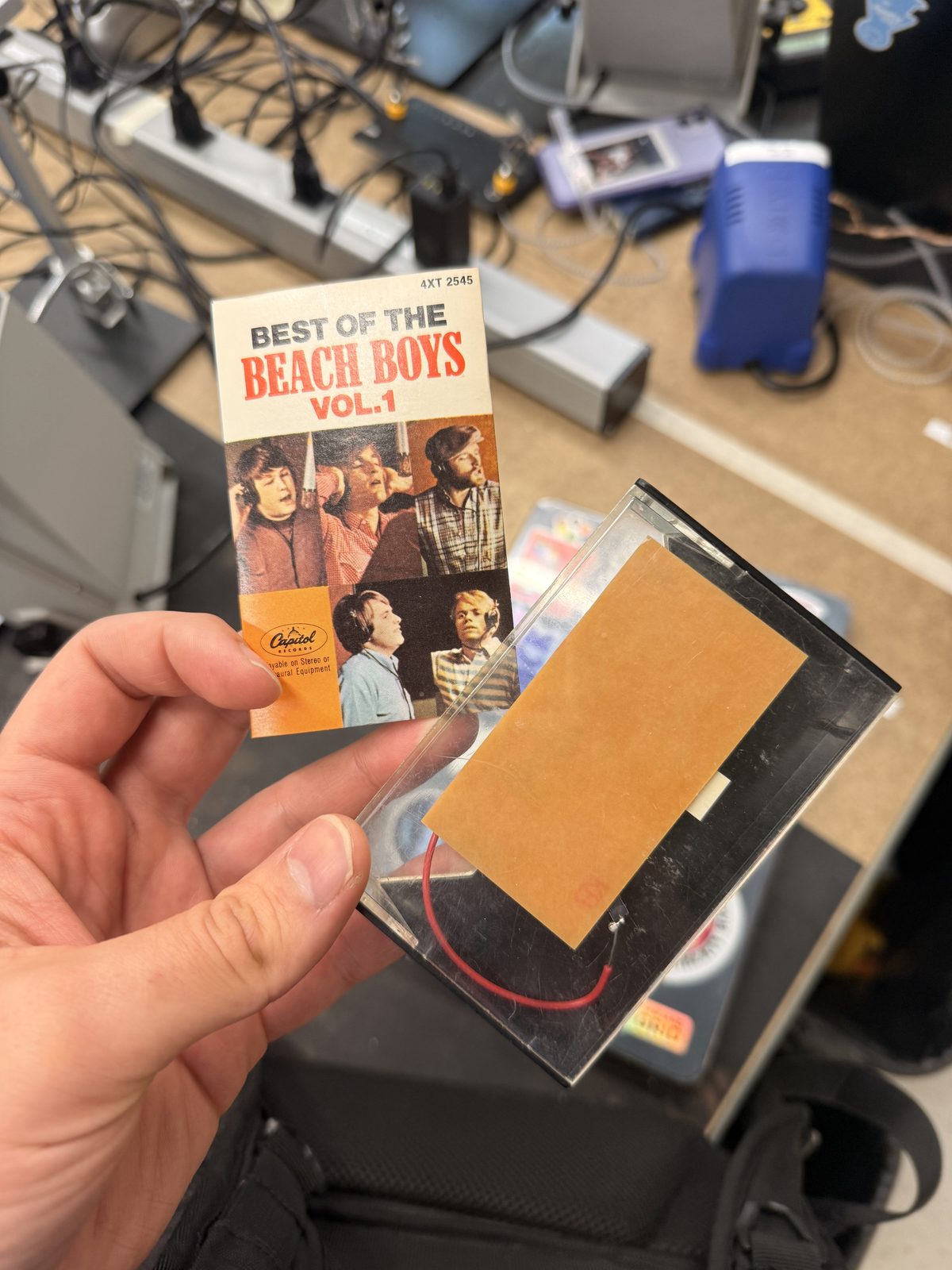 Finished board in Beach Boys cassette case