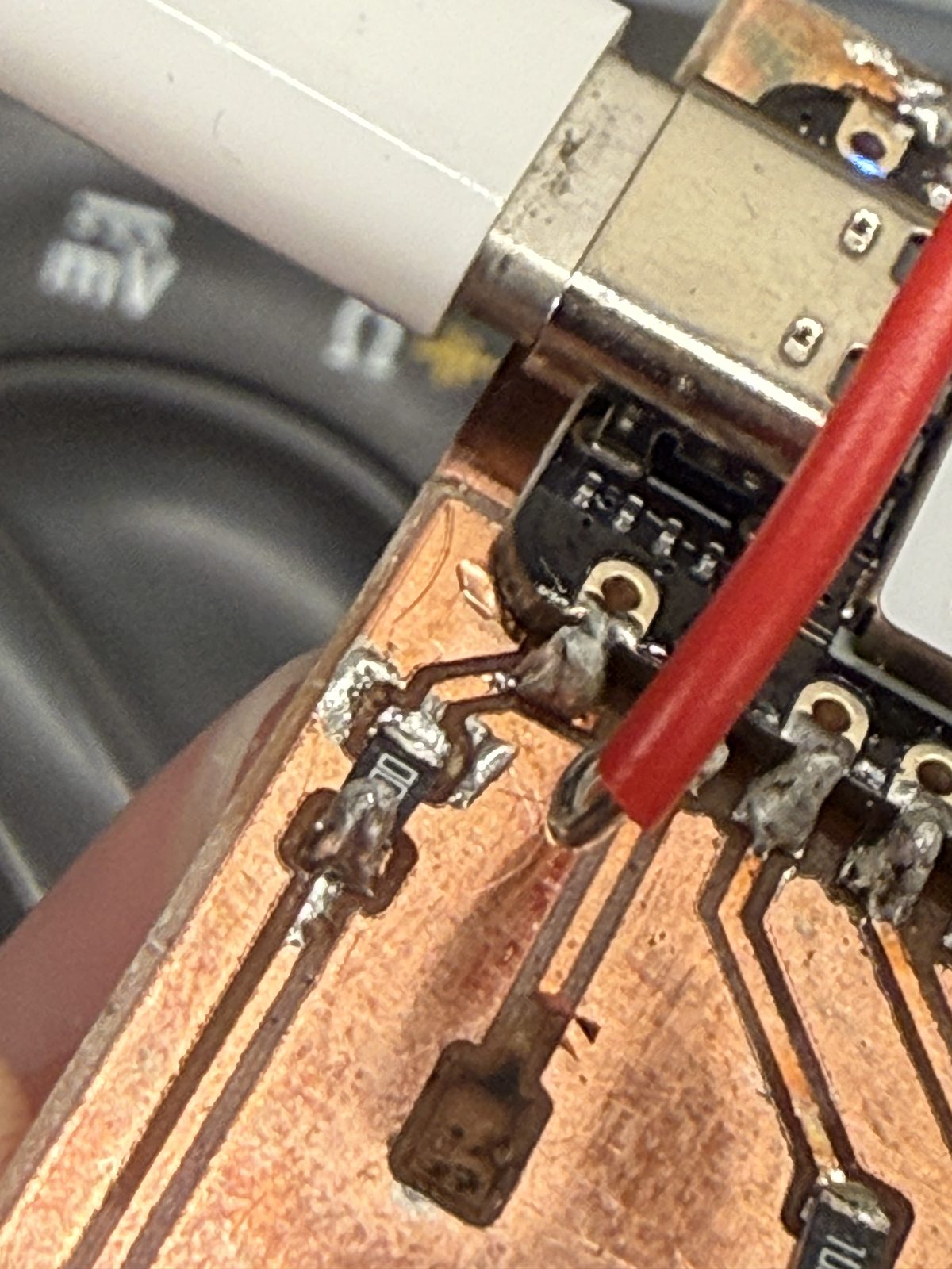 Close-up of the connector joints