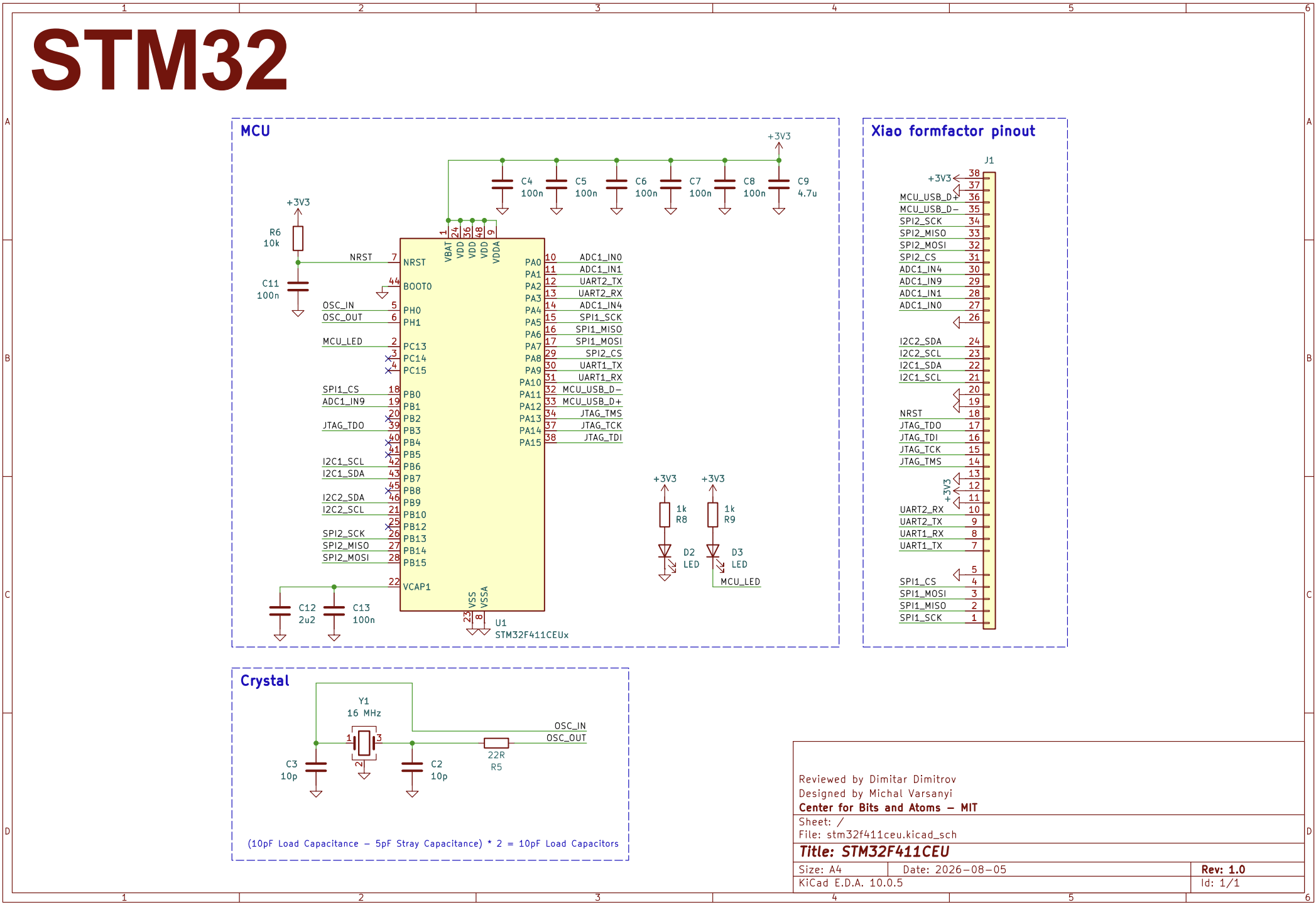 Schematic for the STM32 XiaoBeGon board.
