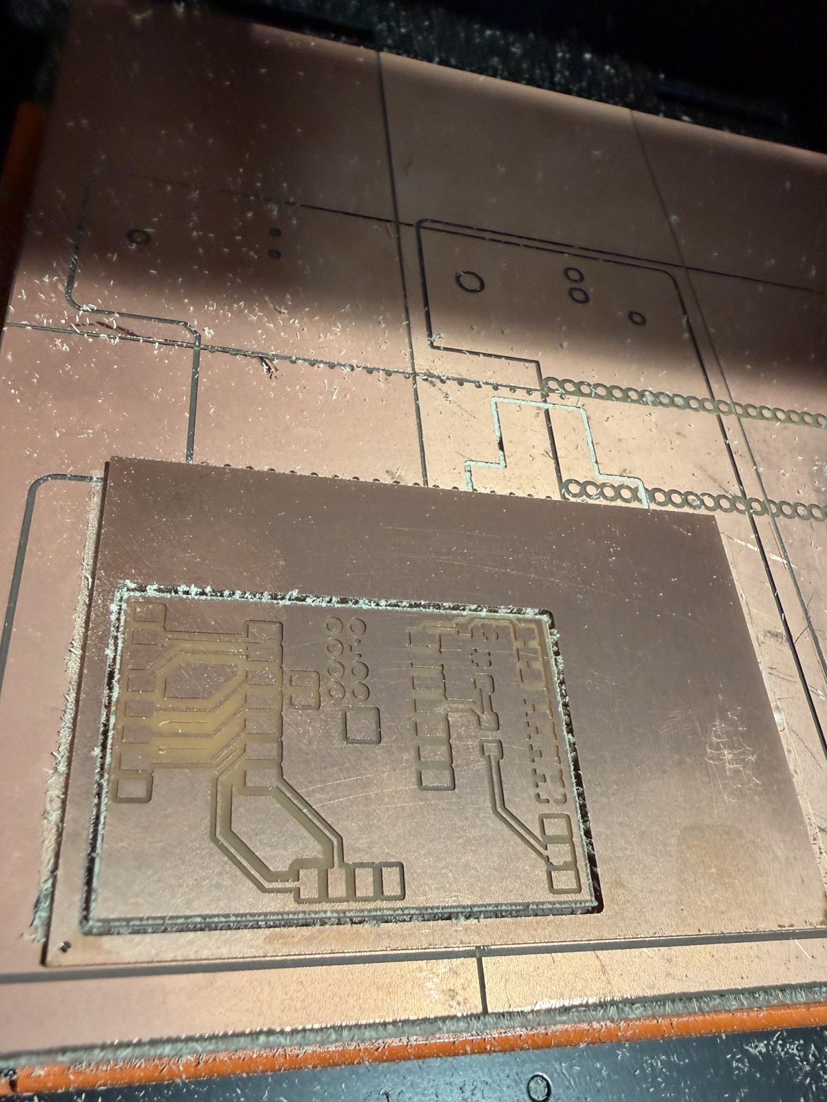 Board cut out of the stock