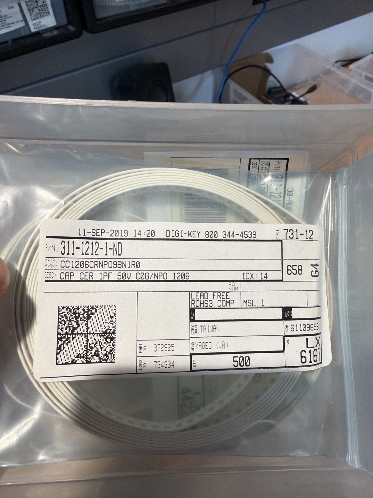 Wrong capacitor: 1 pF
